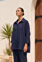 Linen Shirt 19605 Navy Blue - 4