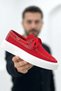 Zrc2602 - Premium Knitwear Men's Lace-Up Loafer Red - 2