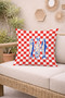 Red Checkerboard Fish Pattern Decorative Throw Pillow Cover Marine Retro Decor 43X43 cm - 4