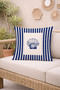 Navy Blue Striped Seashell Patterned Decorative Throw Pillow Cover Marine 43X43 cm - 6