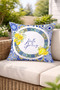Hello Spring Blue Yellow Tile Patterned Decorative Throw Pillow Cover 43X43 cm - 2