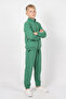 Boy's Stand Collar Zippered Waist Tie Elastic Cuffed Tracksuit Set - 3