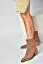 Z654037561 Mink Genuine Leather Suede Low Heeled Western Women's Boots - 4