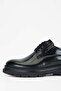 Men's Genuine Leather Black Casual Shoes - 3