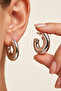 Silver Color Thick Curved Hoop Earrings
