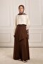Asymmetrical Linen Skirt Bitter Brown - 2