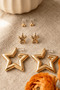 Gold Color Starfish, Star and Minimal Model 3-Piece Earring Set - 5