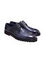 Dark Blue Color Lace-Up Genuine Leather Men's Shoes