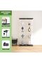 Glass Display Cabinet with 4 Shelves, 2 Doors Curio Cabinets for Living Room, Bedroom, Office, Black Floor Standing Glass Bookshelf, Quick Installation - 4