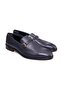 Dark Blue Color Laceless Genuine Leather Men's Shoes