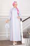 Pastel Striped Belted Dress Baby Blue - 4