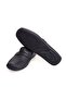 Black Color Laceless Genuine Leather Men's Shoes - 3