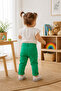 Girl's Green Jeans with Folded Legs and 5 Pockets, Slim Fit - 7