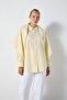 Women's Yellow Oversize Poplin Shirt with Scarf 31087 - 8