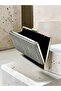Anthracite Gray Platinum Striped Laser Patterned Women's Evening Dress Bag Wedding Engagement Graduation - 4