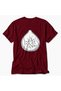Unisex Red Minimal Fig Linear Design Printed Cotton Short Sleeve T-Shirt - 6