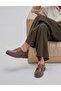 Brown Genuine Leather Men's Comfort Casual Shoes - 2