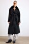 Oversize Detachable Fur Low Sleeve Coat Black 3178 - 2