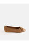 Girls Taupe Bow Trim Ballerinas