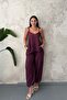 Plum Halter Neck Blouse and Pants Set