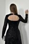 Black Backless Pulpayet Dress - 4