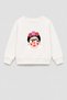 Girl's 3 Thread Fabric Cotton Frida Printed Sweatshirt