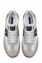 Men's White Navy Blue Sneaker Casual Lace-Up Sports Shoes Retro Tan Sole - 4