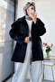 Premium Belted Trench Coat with Windbreaker Detail on the Back - Black