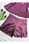 Plus Size Lace Detailed Satin Strap Shorts Pajama Set - 5