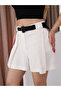 Pile Detail Linen Shorts - 2