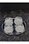 Crystal Silver Delfi Glass Bowl Set – Decorative Snack, Nut, and Dessert Serving Set with Round Tray - 3