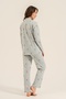 Women'S, Long Sleeve, Striped, Shirt Pajama Set (with Socks as a Gift) - 3