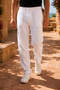Men's Linen Textured Baggy Comfortable Fit 100% Cotton Lightweight Muslin Fabric Trousers - 3