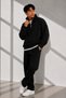 Unisex Half-Zipper Stand Collar 100% Cotton Soft Textured Sweatshirt Plain Pullover - 2
