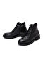Women's Black Zippered Casual Leather Boots Wf410007Dv - 4