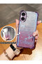 iPhone 16 Compatible Transparent Four-Corner Silicone Coated Glossy Edge Case