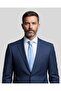 Blue Silk Tie with White Stripes – 8 cm Wide
