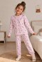 Girl's New Season Cotton Patterned Pajama Set Tkm1021 - 2