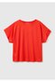 Women's Red Cotton and Lyocell Blend T-Shirt with Logo Detail on the Back - 2