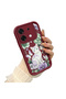Infinix Zero 30 5g Compatible Case Camera Protective Cat Case Burgundy Lover Couple Silicone Phone Case - 2