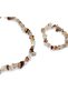 Agate Real Natural Stone Women's Necklace and Bracelet Set Transparent White - 3