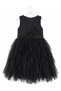 Matte Satin, Floral Appliques, Sequin Tulle Back Detail, Layered Lycra Tulle Evening Dress for 6-10 Years Old, Birthday, Special Occasion - 6
