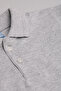 Cotton Short Sleeve Polo Collar School T-Shirt Gray Melange - 3