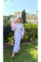 Embroidered Muslin Jacket - Lilac Chinese Collar Buttoned Kimono Jacket - 3