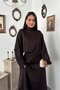 Coffee Jacquard Satin Dress - 2