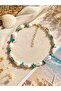 Turquoise Stone Sea Shell Gold Anklet - 3
