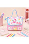Cute Cat Hello Kitty Patterned Pink Extra Large Size Pen Holder Makeup Bag Baby Care Travel Handbag - 2