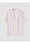Lcw Young Lilac Shirt Collar Striped Women's Pajama Set - 6