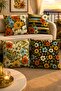 Set of 4 Pillow Covers with Vivid Flower Pattern