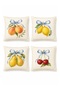 4-Piece Throw Pillow Cover Set with Ribbon and Fruit Pattern - 3